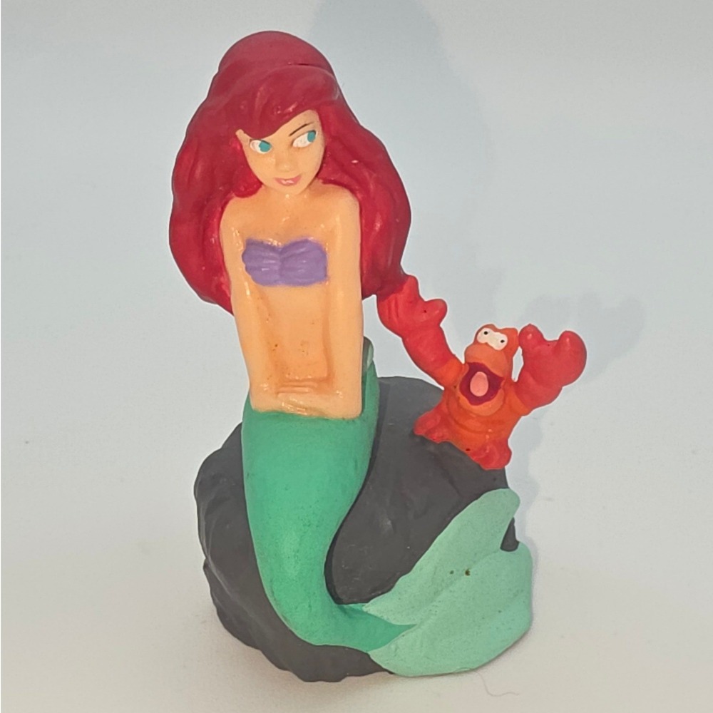 Disney Ariel Sebastian PVC Figure Small Green Red Fair Applause Vintage
